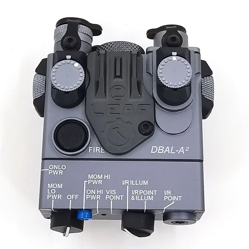 Серый AN/PEQ-15A DBAL-A2 светодиодный Белый оружие светильник+ красный лазер линзы с радиоуправлением к тактический охотничье ружье страйкбол Батарея коробка - Цвет: Серый