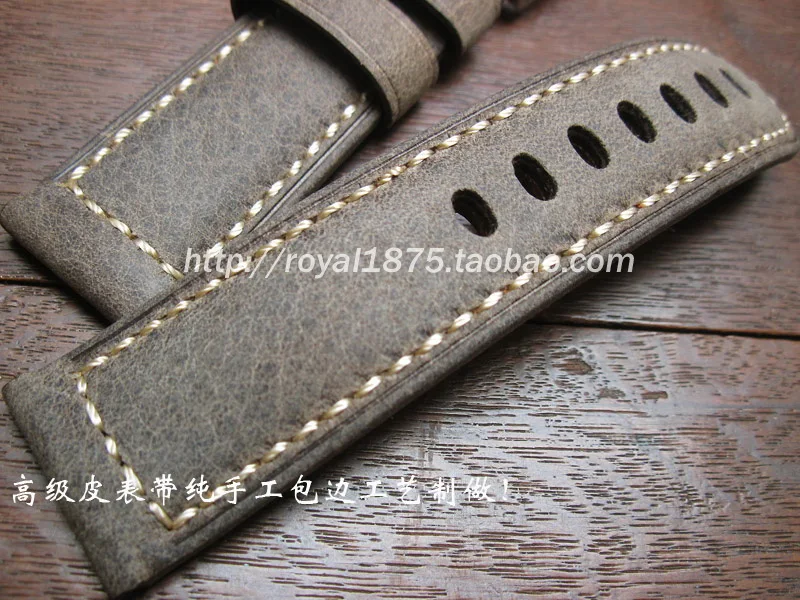 

Genuine Leather/cowhide 24mm 26mm Thick Watch Strap For PAM Belt Silver Buckle Clasp Accessories For Panerai