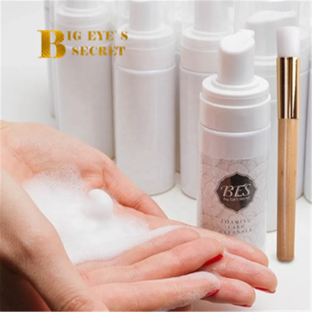 

Sticker Logo 50ml Foam Lash Cleanser Shampoo For Eyelashes Extensions Wholesale Factory Clean Eyes No Irritation Foam Cleanser