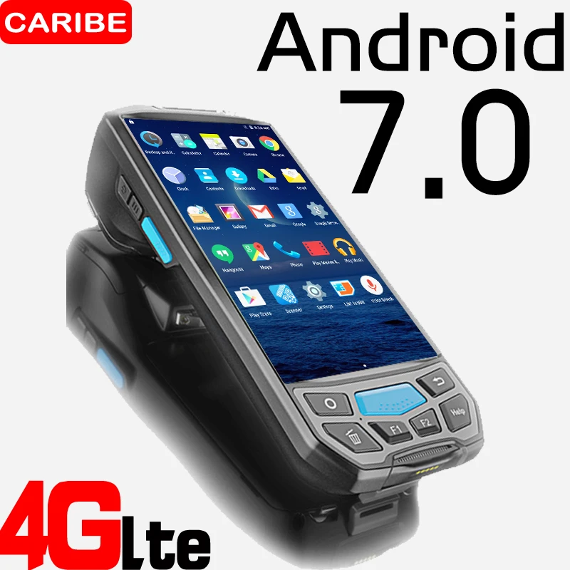 CARIBE 1D 2D сканер штрих кодов RFID ручной qr код принтер промышленный КПК Android с Wi Fi NFC