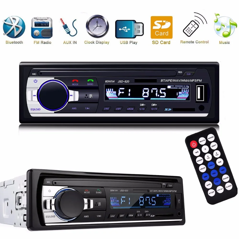 Автомобильная стереомагнитола Rhythm 1 din аудиоприемник Bluetooth In Dash FM Aux SD USB MP3 радио