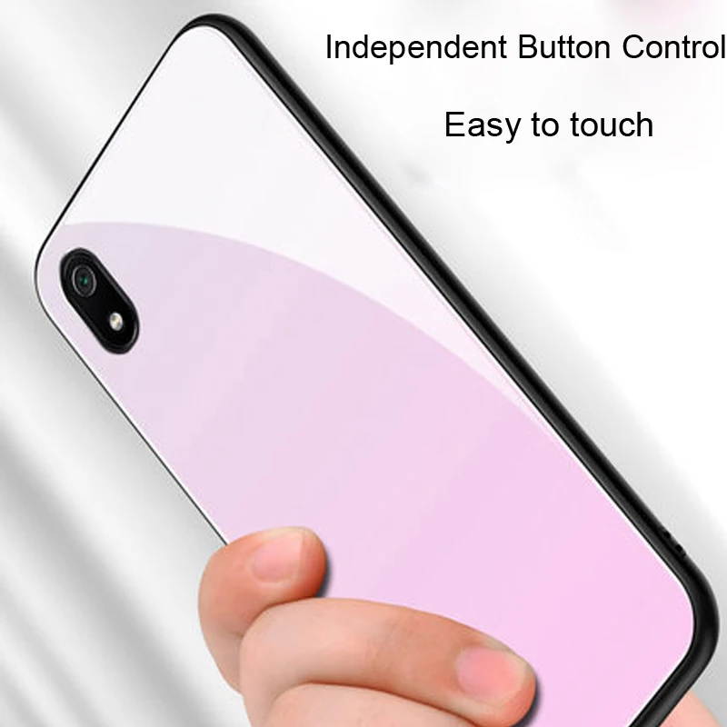 Чехол из закаленного стекла для Xiaomi Redmi 7A 7a градиентный цвет задняя крышка 7 A
