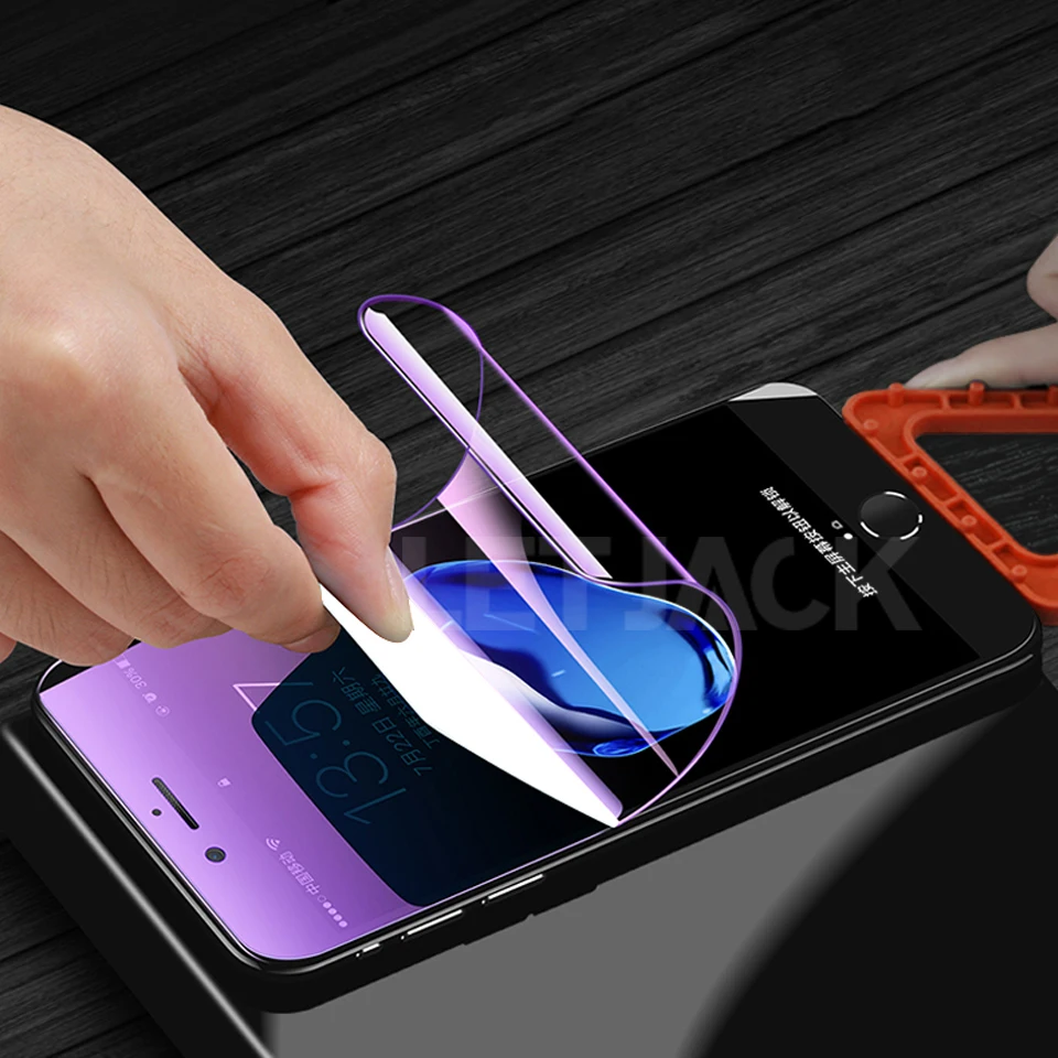 Анти-синяя 3D изогнутая мягкая Гидрогелевая Защитная пленка для iPhone X XS Max XR Полное покрытие экрана протектор для iPhone 8 7 6 6s Plus