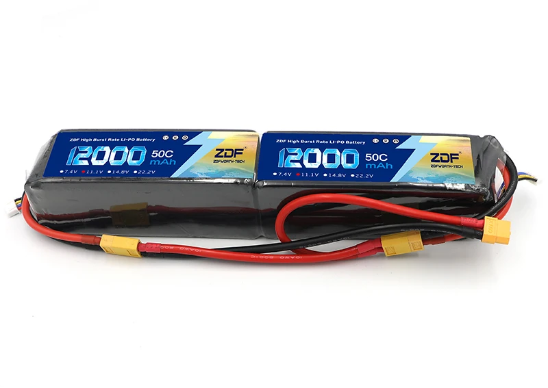 ZDF RC Lipo 6S аккумулятор 22,2 V 12000mAh(2x3 S 11,1 v 6000mAh 50C) 50C Burst 100C для вертолета радиоуправляемого дрона квадрокоптера Номинальная мощность 5,0/5