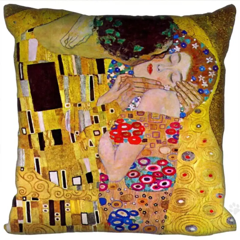 Горячая Распродажа квадратная наволочка Gustav Klimt Kiss на заказ молнии разные
