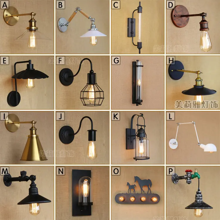 

Retro Wall Lamp loft industrial personalized restaurant Iron aisle wall light