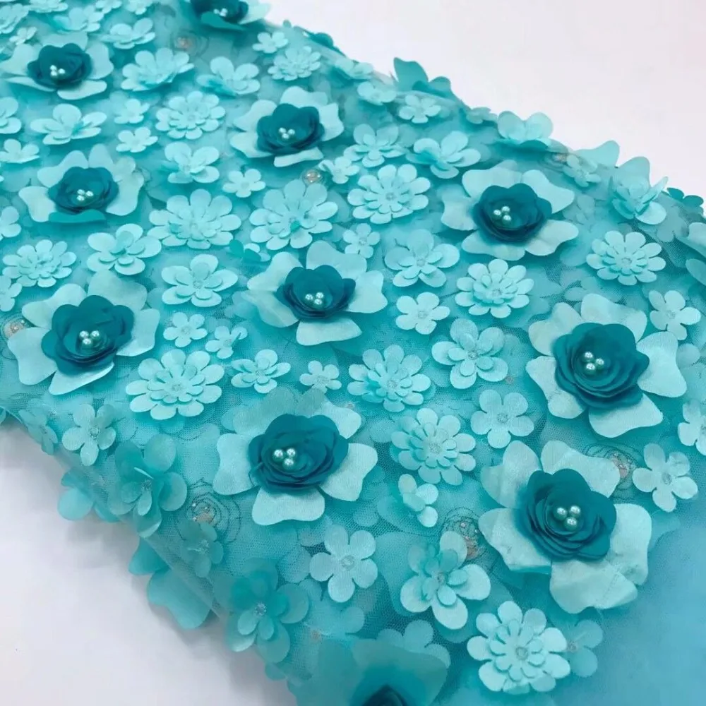 

wedding lace Fabric2018African French net lace with Biggest Beads for Nigerian Wedding Dress A83-10