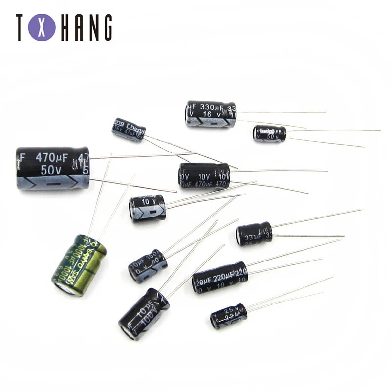 50PCS 3.3uF-1000uF 6.3/10/16/25/50/100V Electrolytic Capacitor NEW
