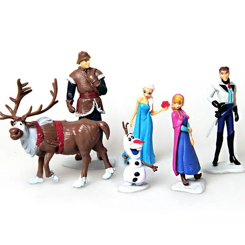 

6pcs/lot Disney children cartoon doll Frozen Big Adventure Character Doll Hand Else Cake Decoration Toy Doll lAnna princess