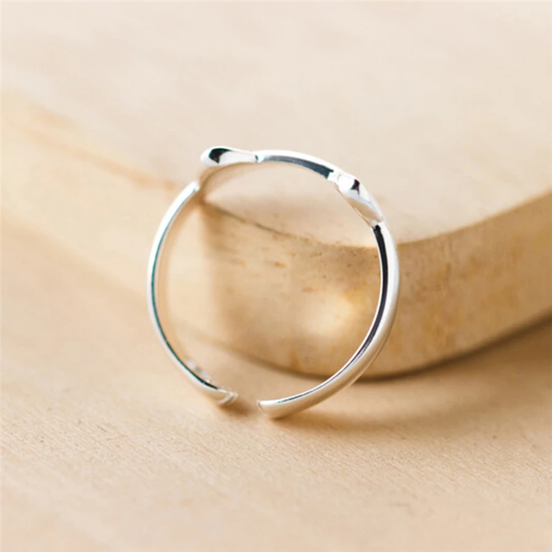 Wholesale Silver Plated Cat Ear Ring Design Cute Fashion Jewelry For Women Young Girl Child Gifts Adjustable Anel | Украшения и