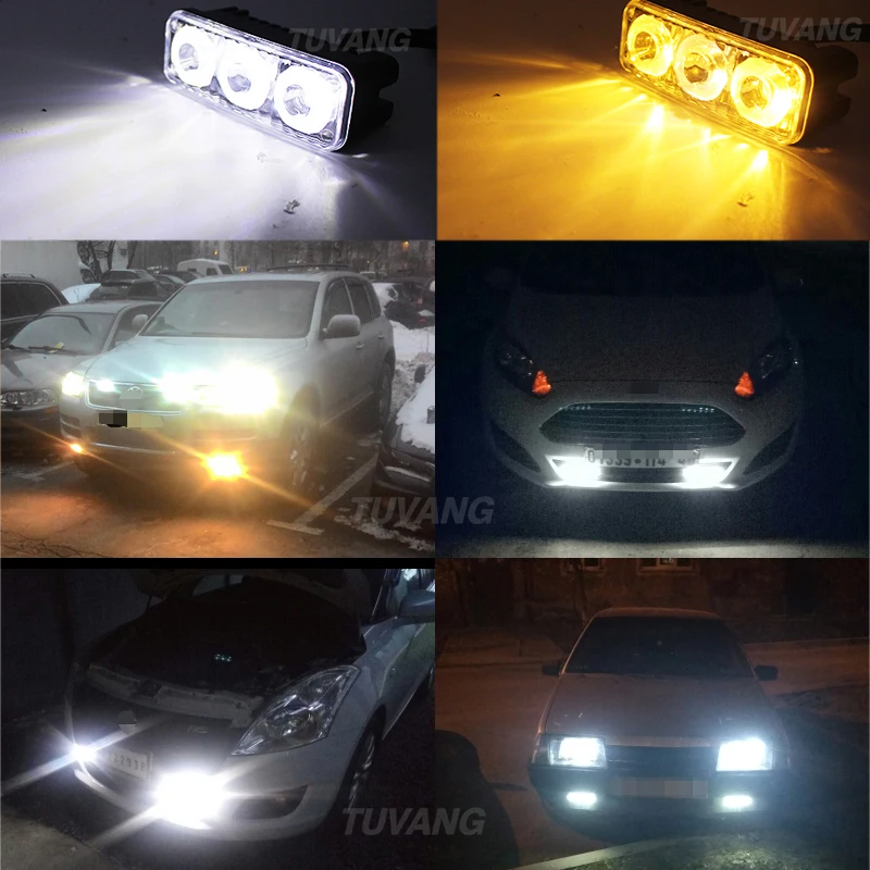 TUVANG высокой мощности DRL водонепроницаемый автомобиль 3 светодиодный Ода дневные