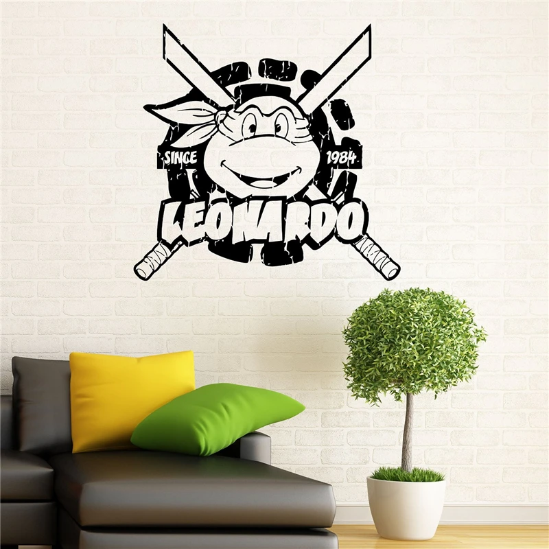 Наклейка на стену Черепашки Ниндзя Наклейка на стену Tmnt виниловая наклейка американская комиксная книга графика домашний интерьер Детская комната Декор X151