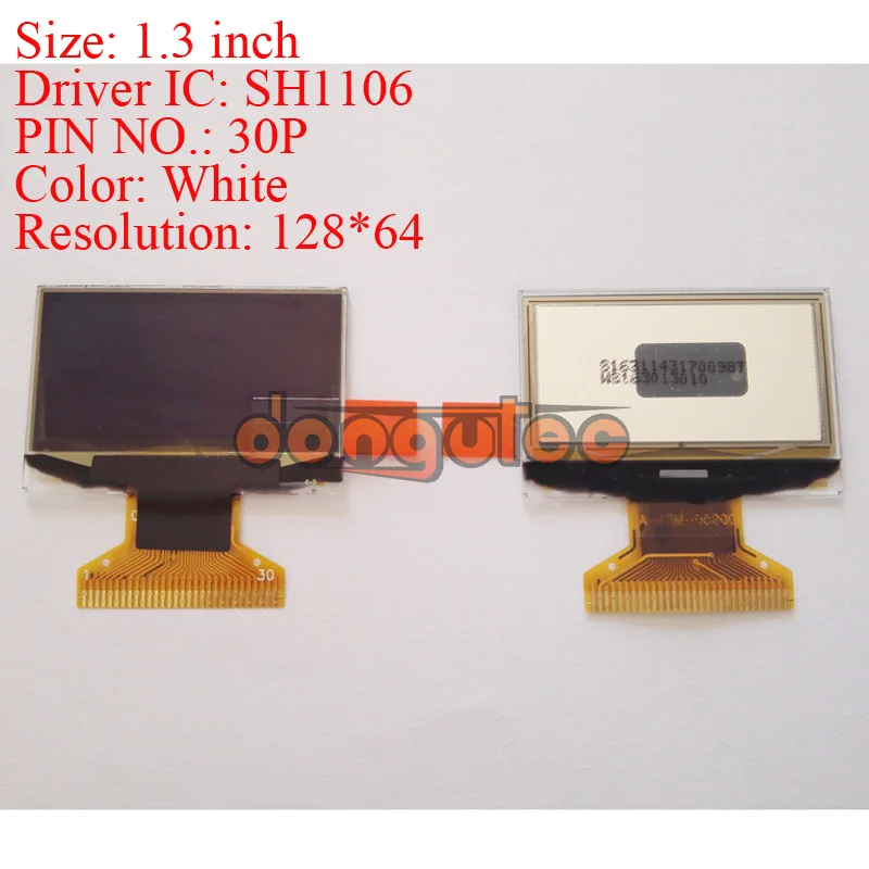 1.3 inch OLED Display module with 128x64 Resolution white on black SPI Parallel and I2C Interface SH1106 driver | Электроника
