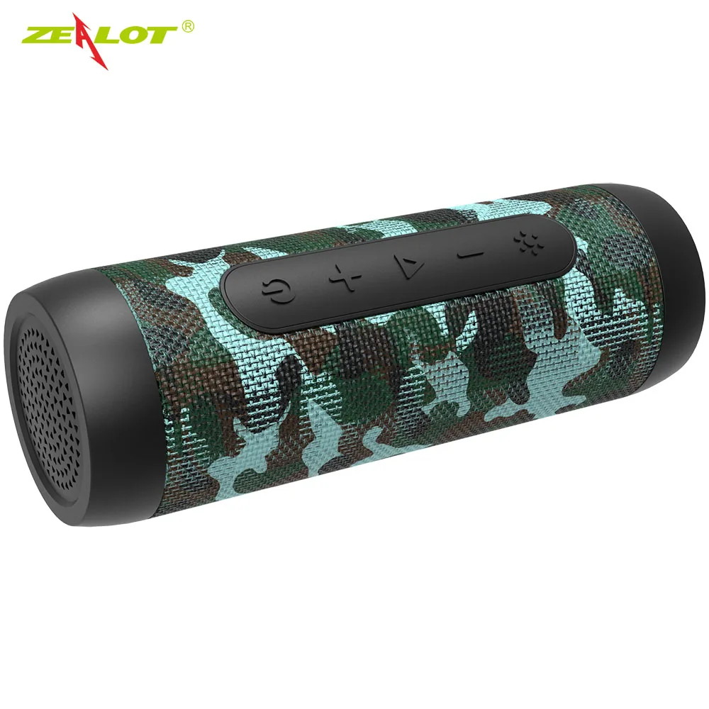 Green ZEALOT портативный открытый Bluetooth динамик FM радио глубокий бас беспроводной динамик+ внешний аккумулятор+ фонарик TF карта U диск mp3 плеер - Цвет: Green