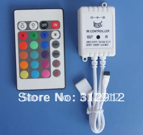 

24Key IR LED music controller,DC12-24V input,max 2A*3channel output