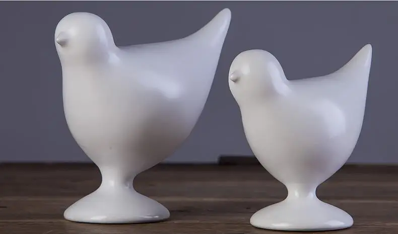Креативные белые керамические украшения для влюбленных птиц настольные дома и