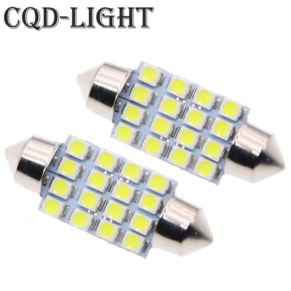 CQD Light 2 шт. Высокая мощность 31 мм 36 39 42 16 SMD 3528 салона автомобиля Купол гирлянда