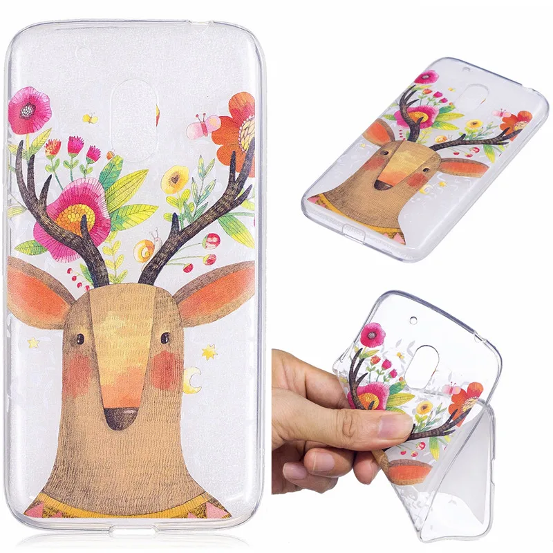 ТПУ Телефон чехол для Motorola MOTO G4/G4 плюс G4Plus/G4 играть rainbow Unicorn лошадь кошка Альпака