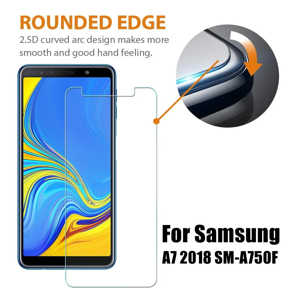 

9H 2.5D Закаленное стекло для Samsung Galaxy A7 2018 Защита экрана для Samsung Galaxy A7 2018 защитная пленка A750F переднее стекло