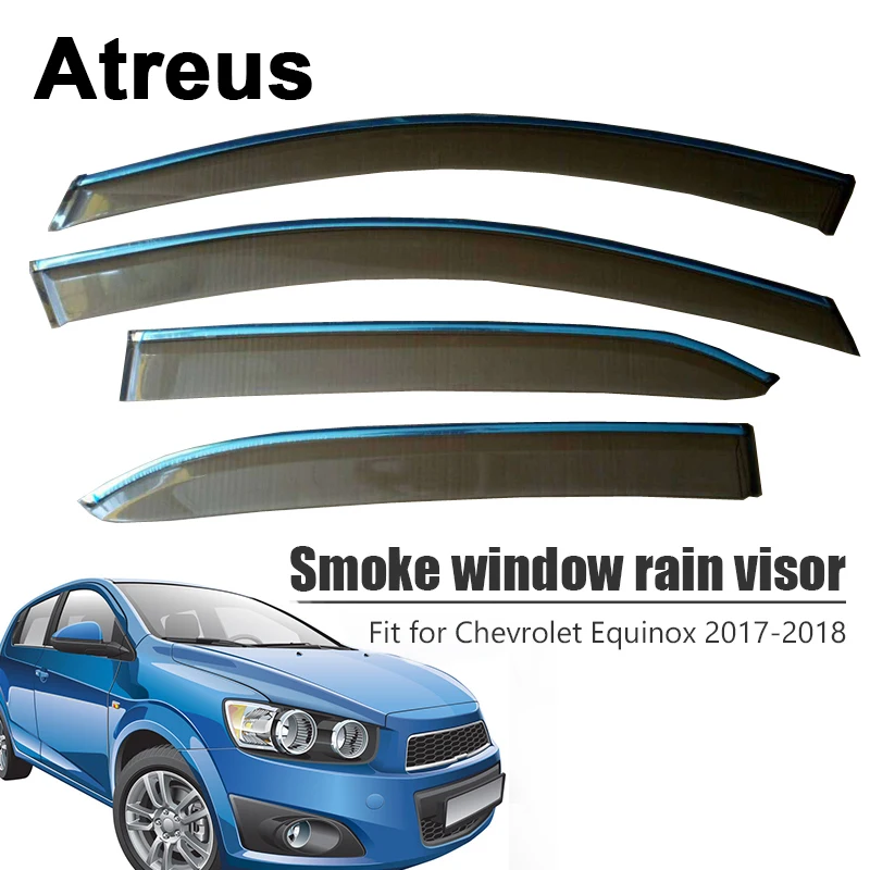 

Atreus 1 комплект для Chevrolet Equinox 2017 2018 высококачественный Стайлинг автомобиля козырек от дыма дождя ABS вентиляционные солнцезащитные дефлектор...