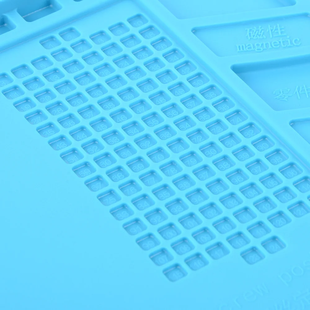 

Desk Mat Heat Insulation Silicone Pad Maintenance Platform for BGA Soldering Repair Station with Magnetic Section Hand Tool Set