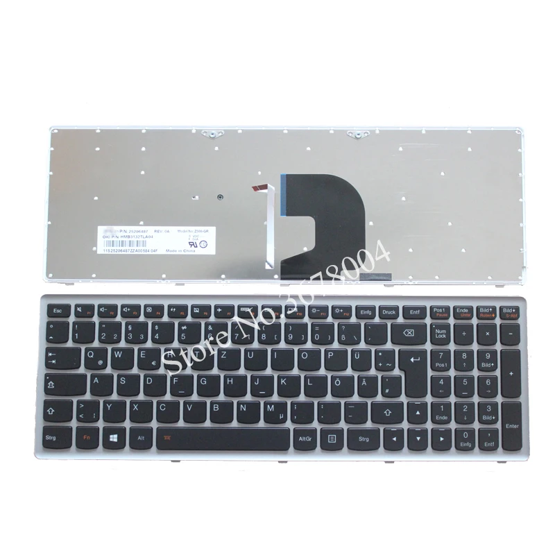 Новая немецкая клавиатура для ноутбука Lenovo Ideapad Z500 Z500A Z500G P500 с подсветкой Led GR