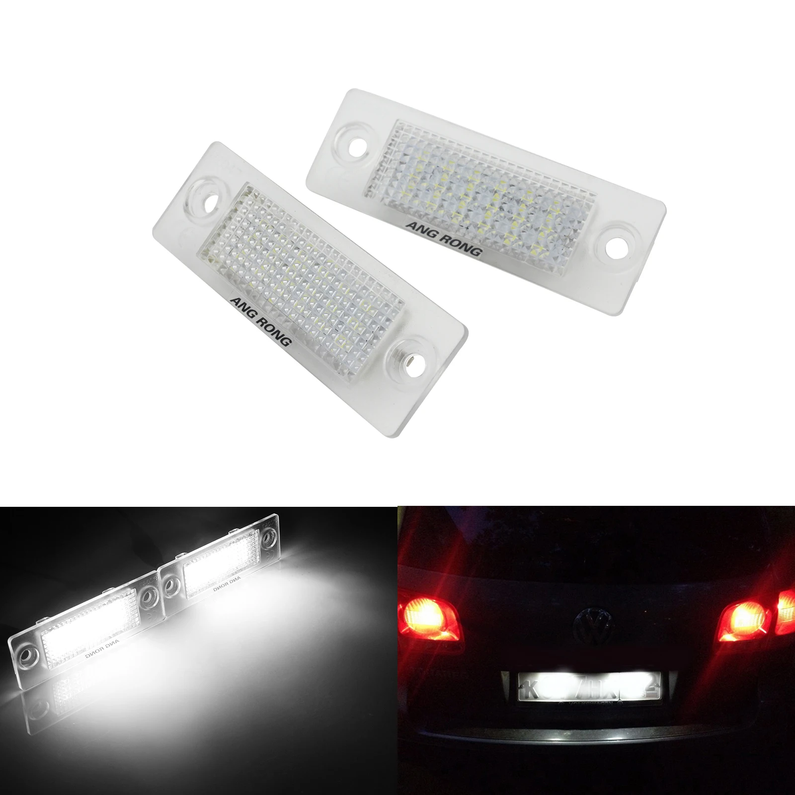 ANGRONG 2X светодиодный светильник номерного знака для VW Touran Caddy Golf Plus Skoda Jetta Passat