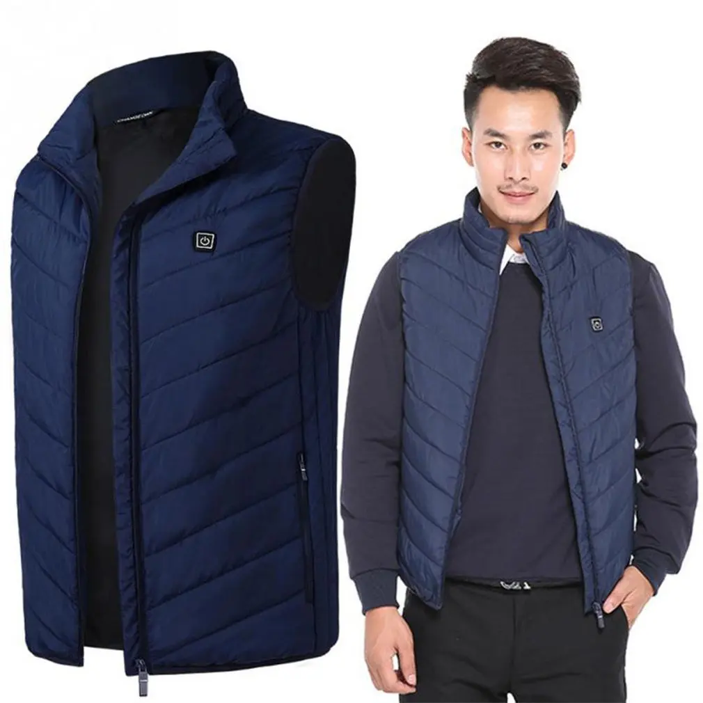 Intelligent Charging Heating Vest Electric Heated USB Thermal Warm Cloth Durable Winter Jackets Blue | Бытовая техника