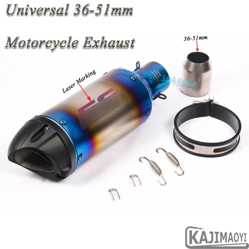 Half Blue Мотоцикл GP выхлопная труба Escape модифицированный универсальный мотоцикл 51 мм лазерный глушитель для Honda Ninjia 250 ATV PCX155 NVX155 R25 MSX - Цвет: Half Blue