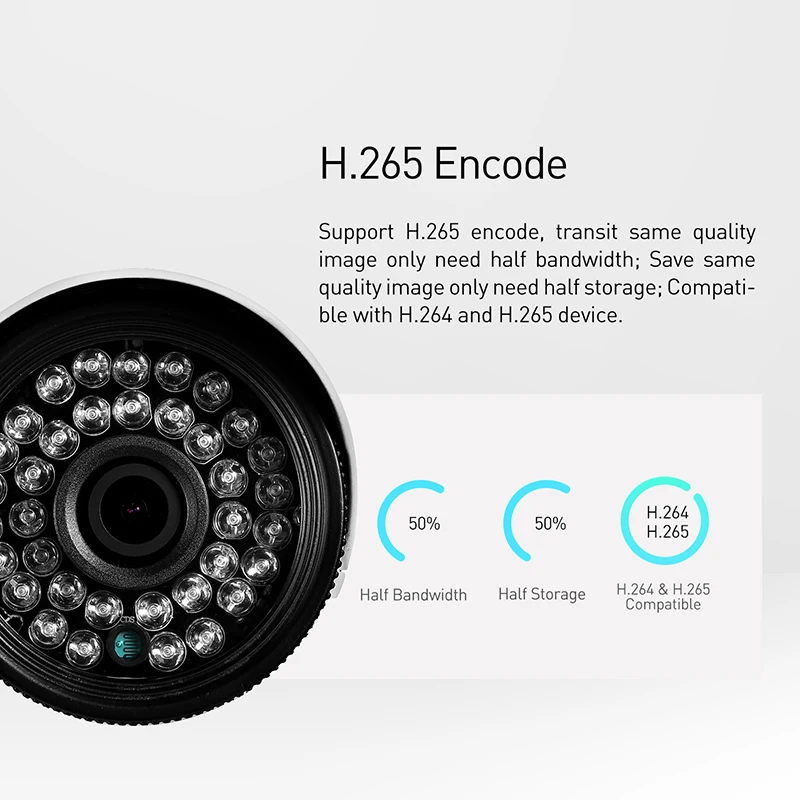 H.265 Водонепроницаемая 1920 x 1080P 2.0МП Наружная IP-камера 36 светодиодов Bullet Security ONVIF Ночное видение P2P CCTV Cam System on.