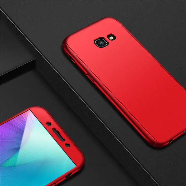Red 360 Полное покрытие чехол для телефона для samsung Galaxy A7 A9 A6 A8 плюс A3 A5 A7 противоударный чехол для samsung J3 J5 J7 - Цвет: Red