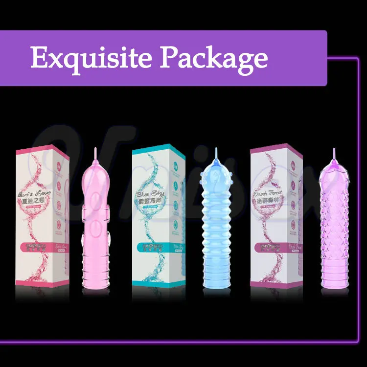 (3 шт./лот) Модные презервативы с кристаллами задержкой для пениса