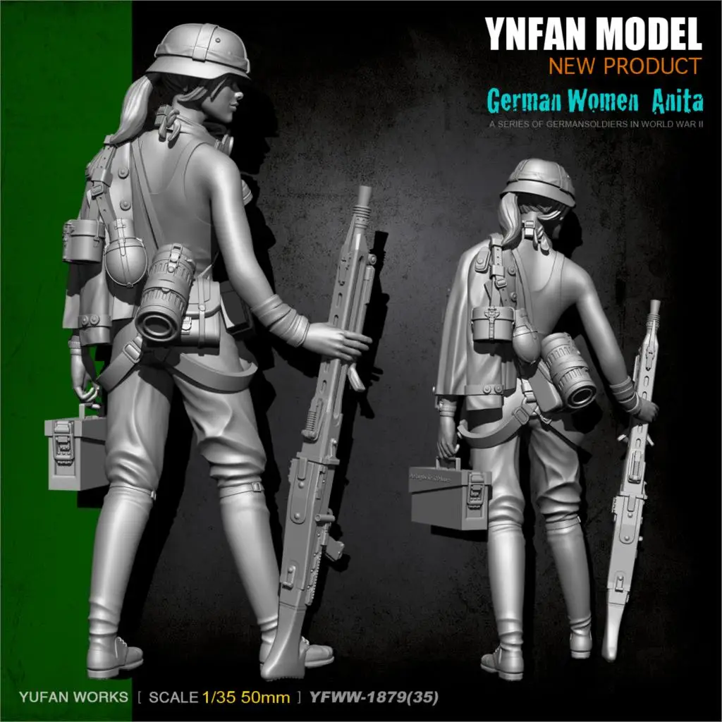 YuFan модель 1/35 смолы наборы Женский пулеметчик солдат YFWW35-1879 | Игрушки и хобби
