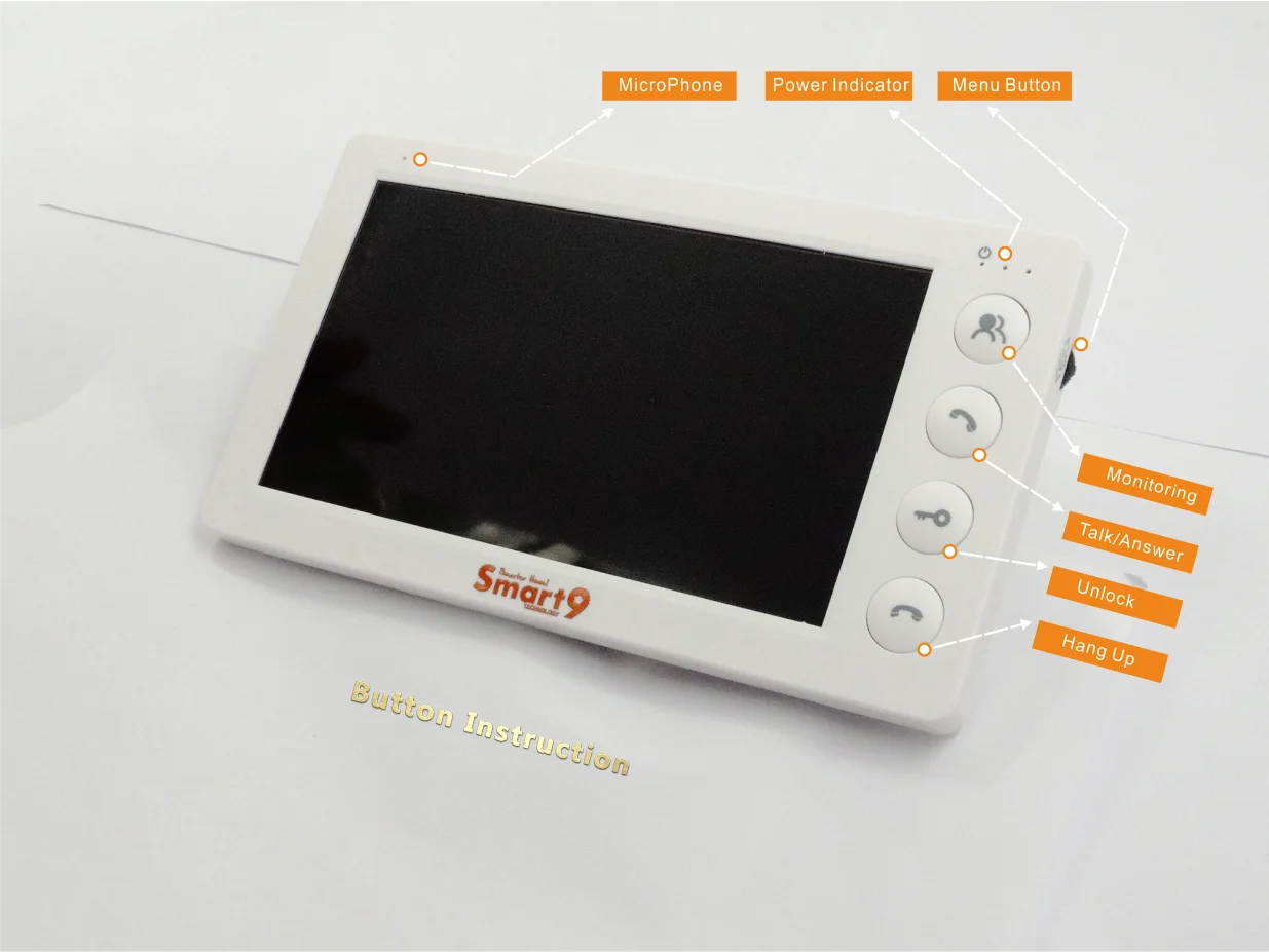 Smart9 видеодомофон, HD VDP DIY комплект, видео домофон, 4 провода дверной звонок системы, HD ИК дверная камера с " крытой панелью монитора