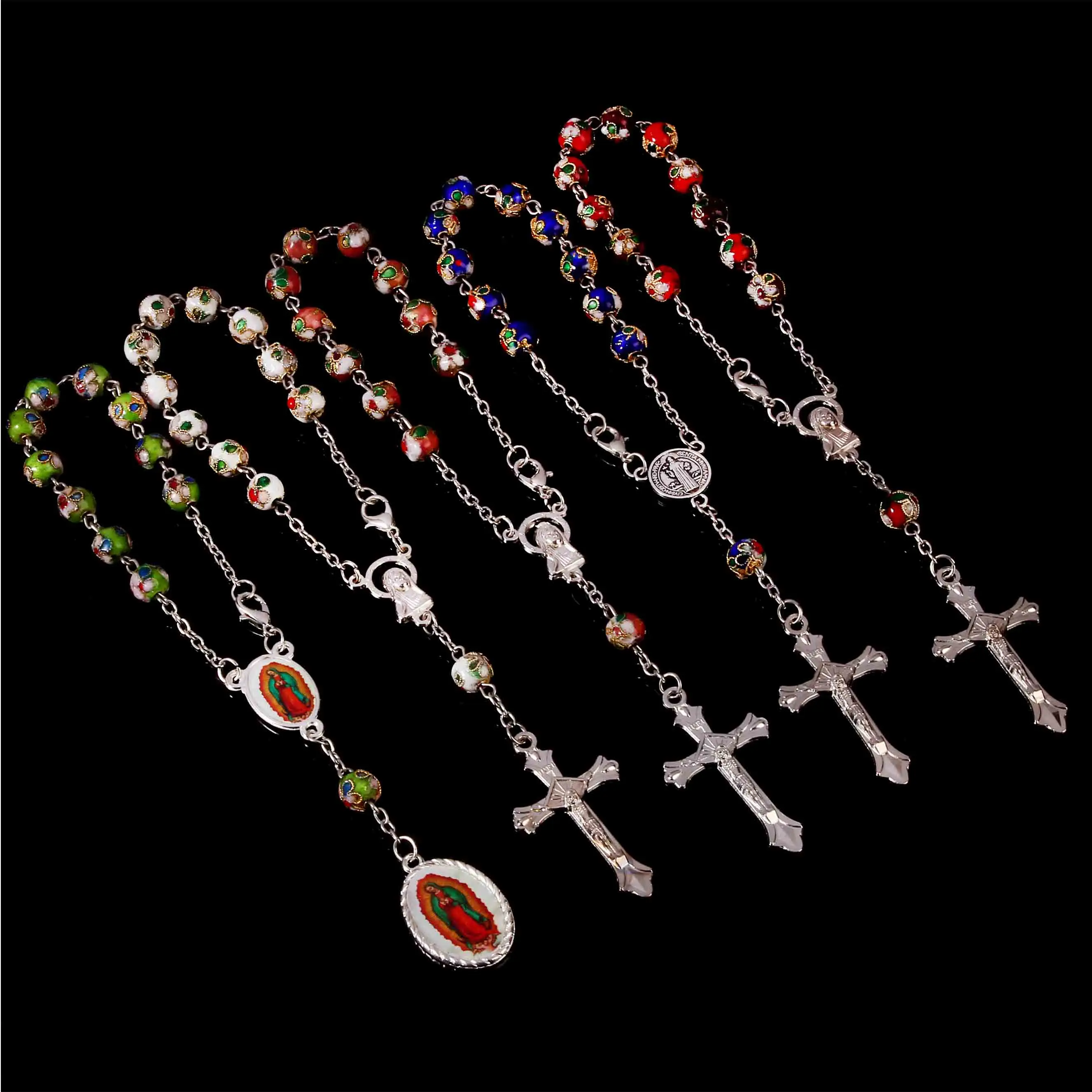 Перегородчатый четки 8 мм перегородчатый браслет с крестом из перегородчатой