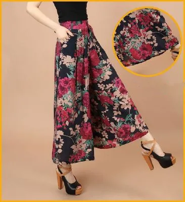 Фото Plus Size Women Floral Pants 2015 Summer Casual High Waist Wide Leg Trousers Fashion Loose Pantalones Capris Женская одежда Plus Size Women Floral Pants 2015 Summer Casual High Waist Wide Leg Trousers Fashion Loose Pantalones Capris Женская одежда