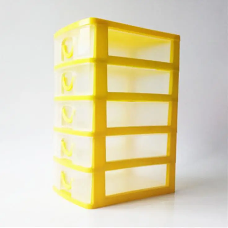 yellow Пятиэтажный мобильный ящик для хранения ювелирных изделий, многоуровневый ящик для хранения стеллажей, пыленепроницаемый ящик, офисный Настольный ящик для хранения - Цвет: yellow