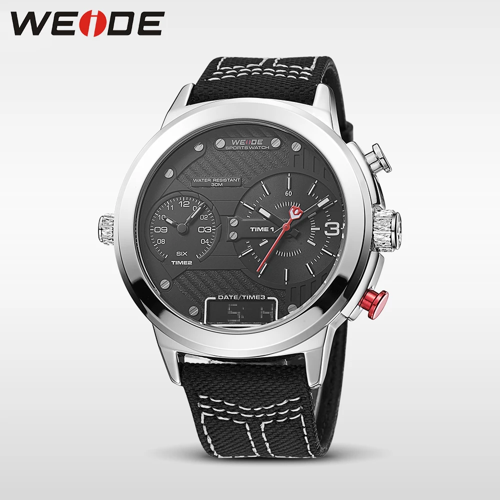 WEIDE Подлинная Топ Спорт люксовый бренд Мужские часы светодиодный цифровой черный