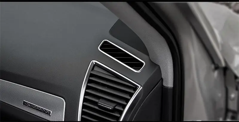 Автомобильный Стайлинг для Audi Q5 2009- из нержавеющей стали воздуховыпускное отверстие хромированной отделкой КОЛЬЦО приборной панели автомобиля Air накладки для вентиляционных отверстий Стикеры украшения