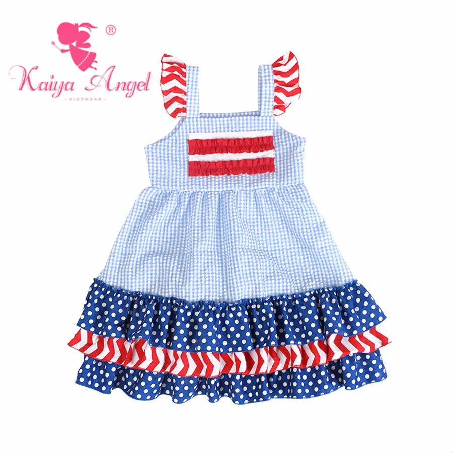 Kaiya Angel/платье для маленьких девочек 4 июля 2018 г. Лидер продаж платье дня патриотов
