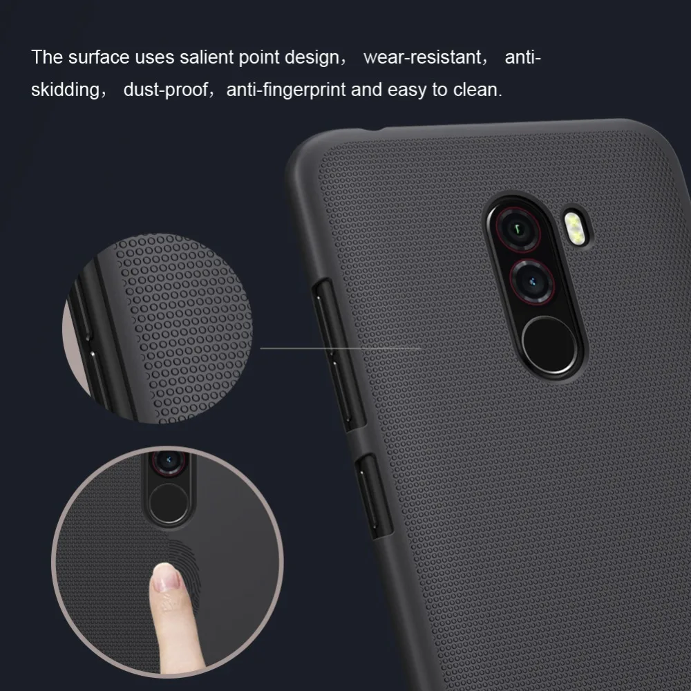 Для xiaomi pocophone f1 чехол 6 18 ''NILLKIN матовый ПК Жесткий Чехол для телефона подарок