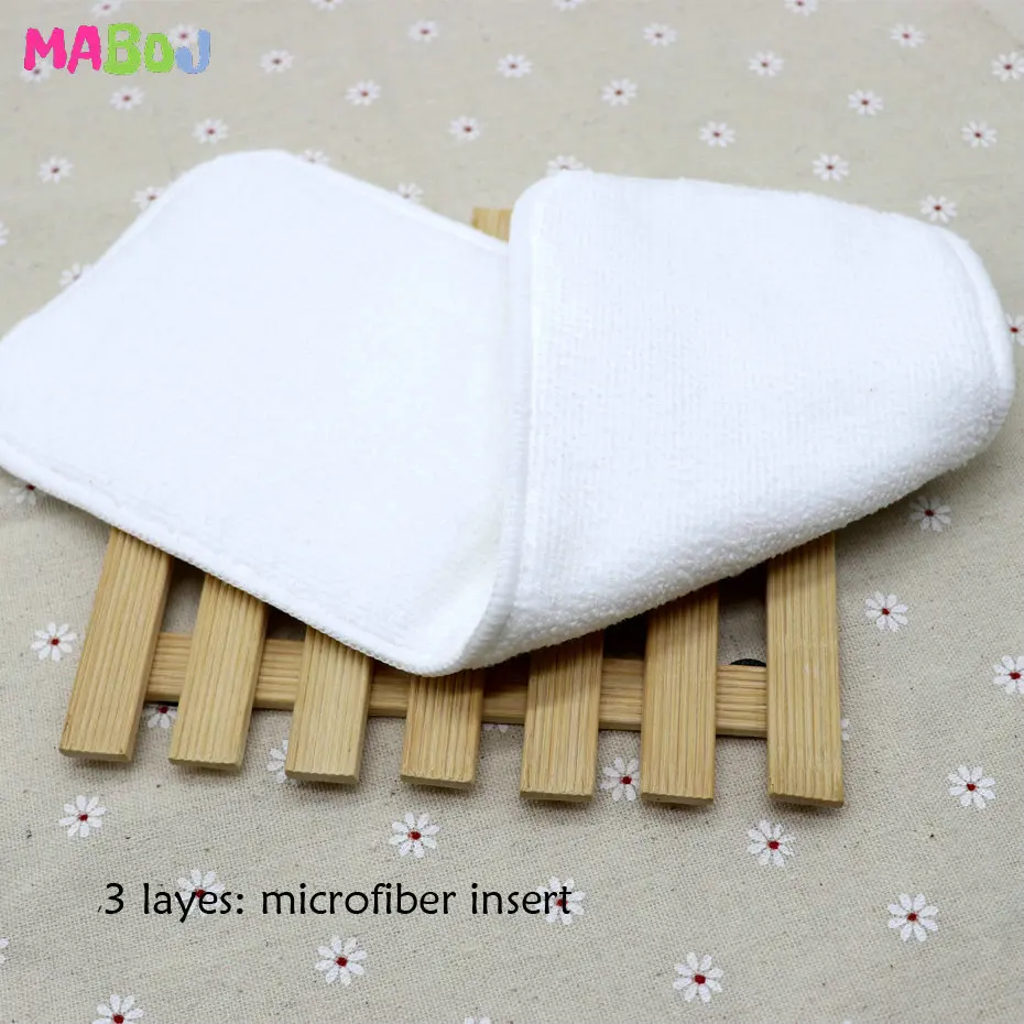 1pc microber insert MABOJ детские тканевые подгузники, моющиеся подгузники, детские подгузники, тканевые подгузники, многоразовые, водонепроницаемые, один размер, карманные подгузники, Прямая поставка - Цвет: 1pc microber insert