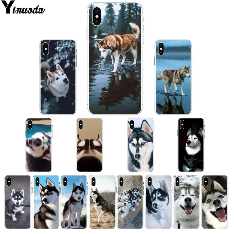 Yinuoda Мягкий силиконовый чехол для телефона из ТПУ с изображением животных хаски
