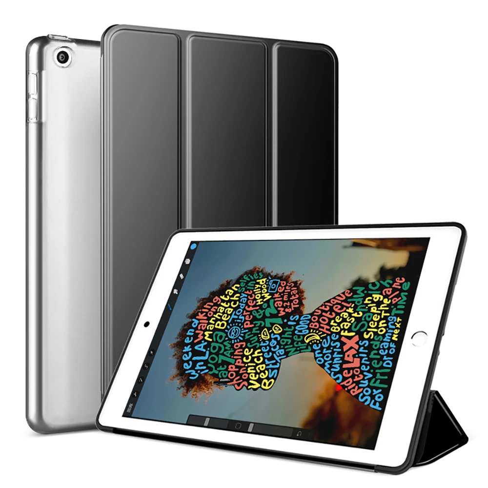 Для нового iPad 9,7 дюйма модель выпуска чехол многоцветный PU смарт-чехол Магнитный спящий Пробуждение оболочки A1822 A1823 A1893 A1954