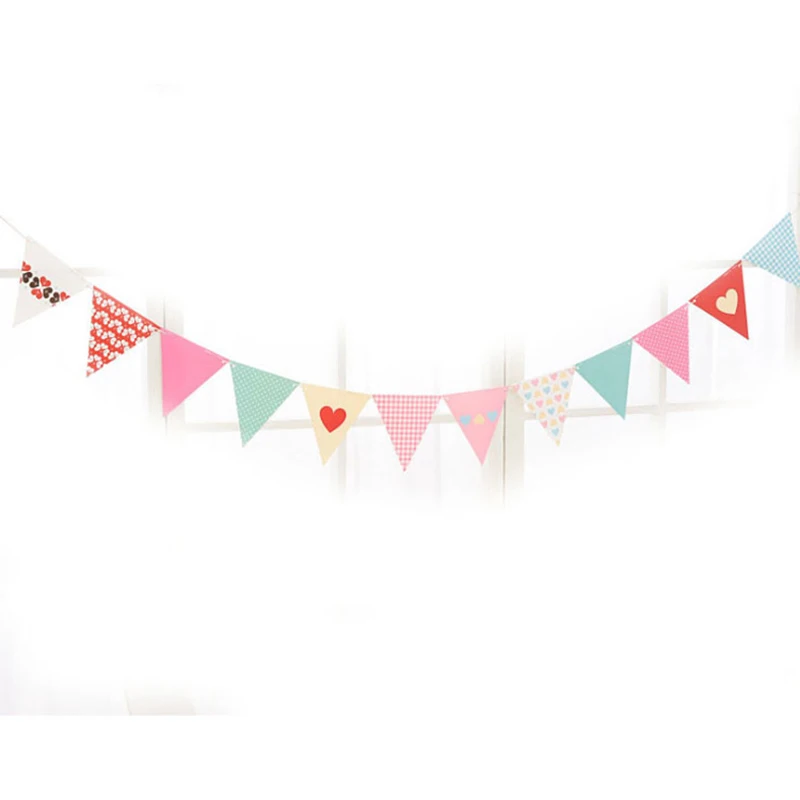 12 шт. полосатые решетки с днем рождения Babyshower флаги для украшения гирлянды банты вечерние свадебные принадлежности конфетный венок