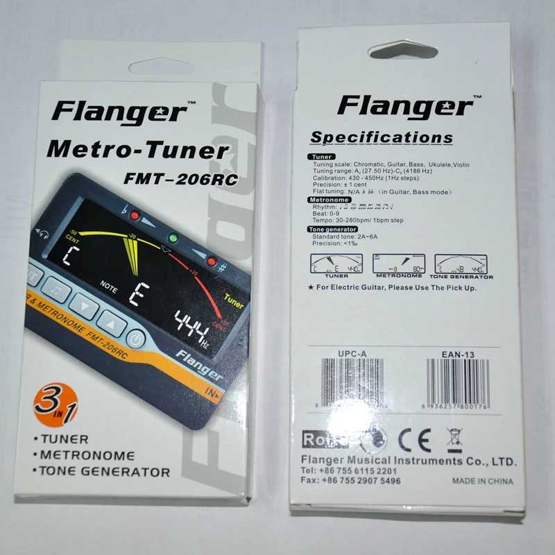 Flanger Instrument Tuner Metronome and Tone Generator 3 in 1 for All Instruments - with Guitar Bass Violin Ukulele Chr | Спорт и