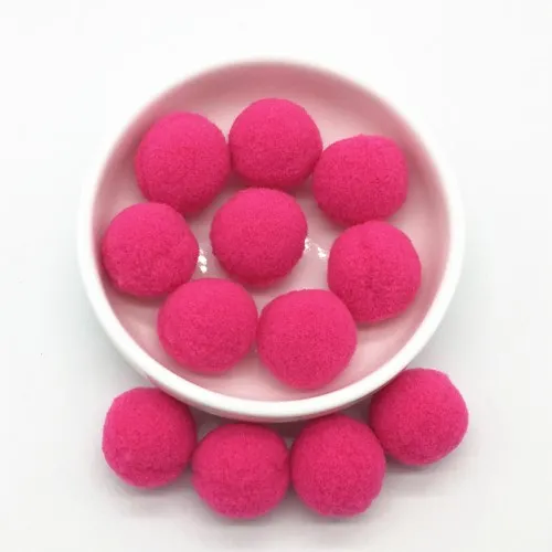 25mm 14Rose red Светло-розовый белый розовый помпон меховые шары DIY мягкие помпоны ремесленные помпоны Свадебный декор клей на ткани аксессуары 8 мм до 30 мм 20 г - Цвет: 25mm 14Rose red