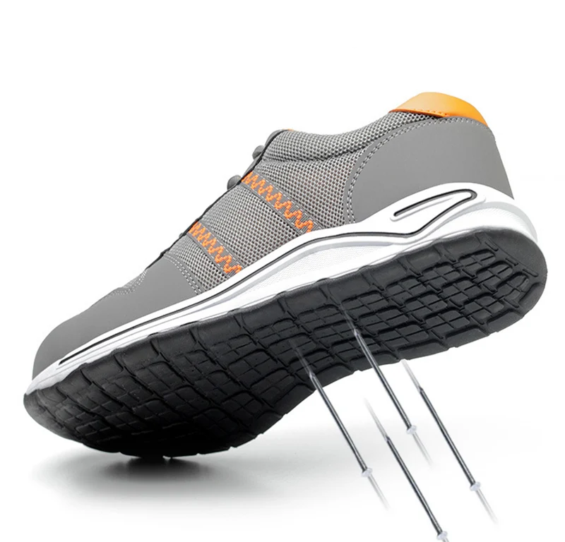 Мужская защитная обувь из стали Baotou с защитой от ударов и прокола легкая дышащая