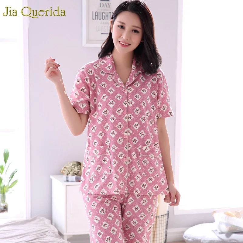 Хлопковые пижамы для женщин новинка 2019 размера плюс Xxxl 4xl женский домашний костюм