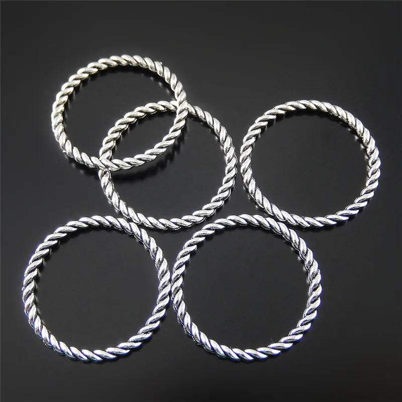 20Pieces Creative Alloy Twist Circle Top Charms Woman Necklace Pendant 25*25mm Key Hanger Jewelry Findings Bracelet Crafts 52022|necklace